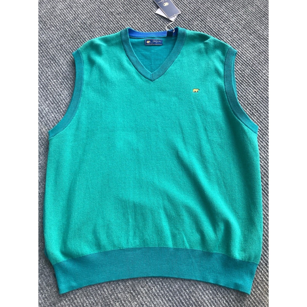 Jack Nicklaus Golf Pullover V Neck Sweater Vest Bear Embroidered Size X-LARGE